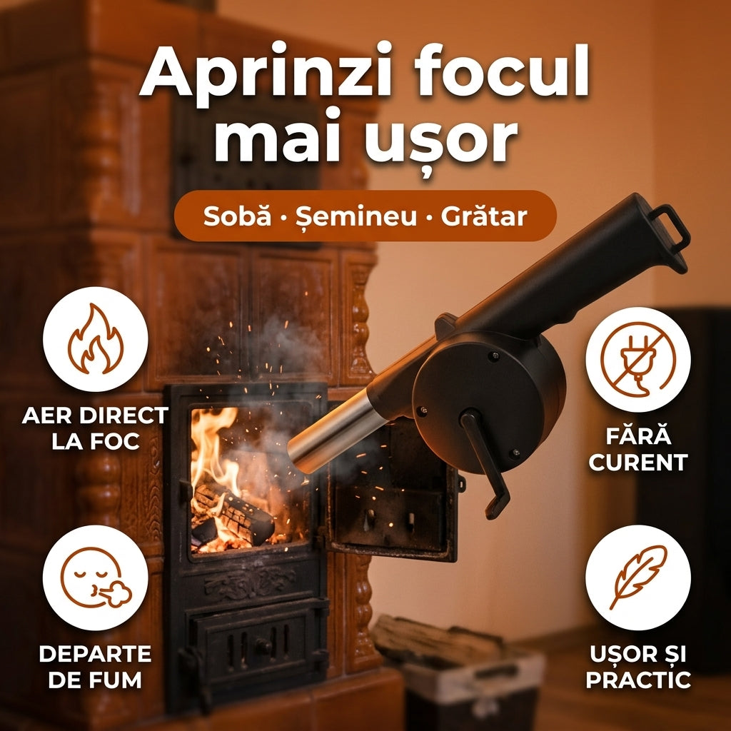 Suflator Manual pentru Foc